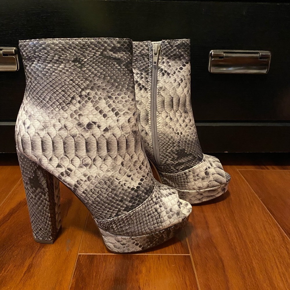 These Three Boutique Snakeskin Booties